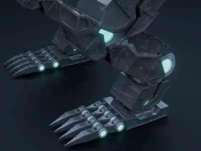 Mecha Limbs Rigged Robot Legs Game Ready Low-poly 3D model