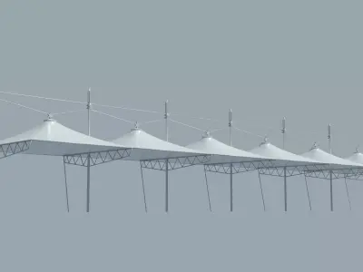 Tensile Fabric Structure Low-poly 3D model