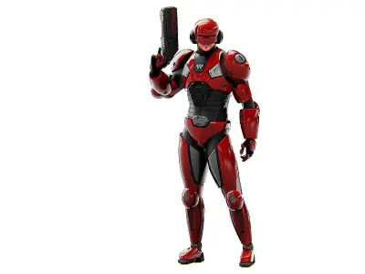 CYBER SOLDIER R-600 Rigged for Unreal Engine - Unity - MIXAMO  3D model