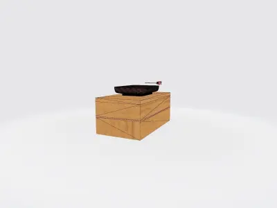 Villeroy wooden box with pot 3D model