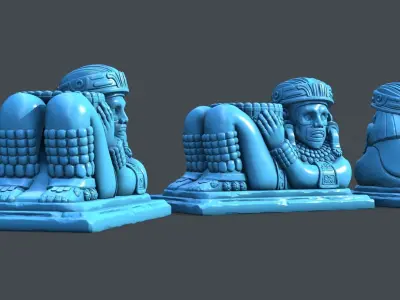 Statue Aztec Chacmool 3D print model