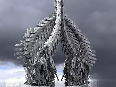 Dreadnaught Ship Wreck Spine 5 3D model