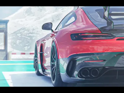 Realistic Helipad In Snowy Mountains 3D model