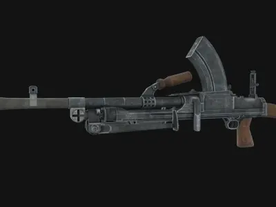 Machine gun Bren Low-poly 3D model