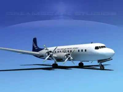 Douglas DC-7C Transpacific Charter 3D model