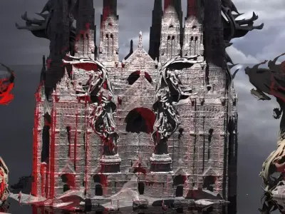 Mistress of evil Vine tree roots mansion Ruins 3D model