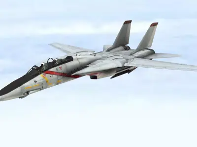 Fighter Jet Flying In Sky Plane V10 Low Poly 3D Model Low-poly 3D model