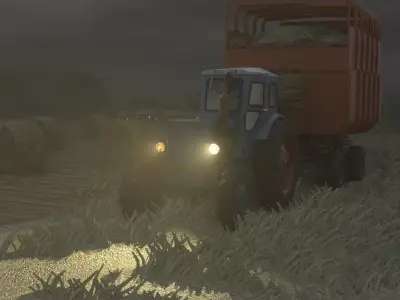 T40AM Soviet-Russian tractor Low-poly 3D model