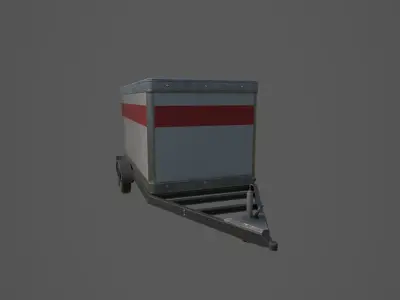 Car Trailer 2 Low-poly 3D model