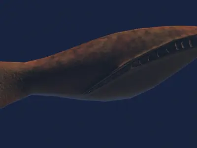 Arandaspis orange fish Low-poly 3D model