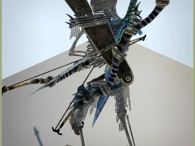 Skeleton Archer Low-poly 3D model