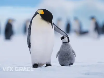 Emperor Penguin Animated  VFX Grace 3D model