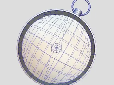 Compass gold Low-poly 3D model