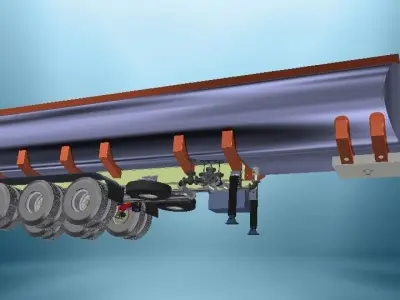 Chassis less TV Tank 54000 Litres 3D model