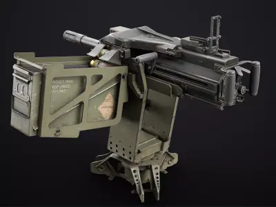 Burya Grenade Launcher Turret for Mk 19 Low-poly 3D model