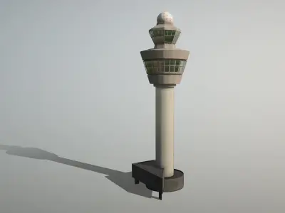EHAM Control Tower Amsterdam Airport Schiphol Low-poly 3D model