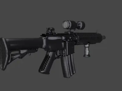 MK18 Weapon Free low-poly 3D model