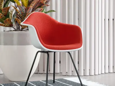  Replica Eames Plastic Side Chair Model, Salmon Red 