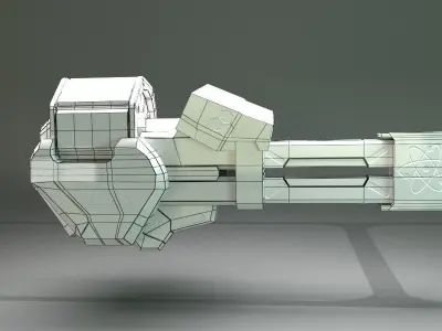 low poly gun Free low-poly 3D model