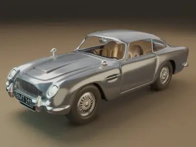 Aston Martin DB5 Car 3D model rigged 3D model