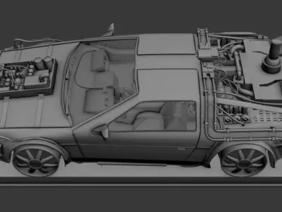 Delorean Back To The Future Part 3 Railroad 3D model