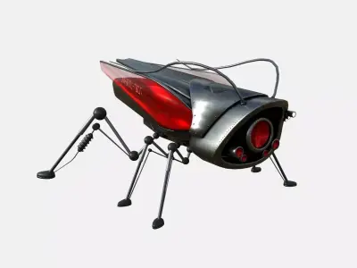 Insect Robot F02 Dark Steel - SciFi Character Design Low-poly 3D model