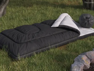 Outdoor Sleeping Bags Black 3D model