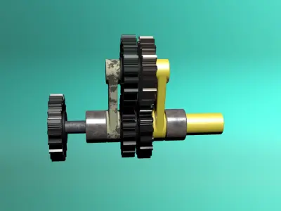 Planetary reducer mechanical animation  3D model