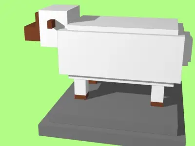 VOXEL SHEEP - MODEL 10 Low-poly 3D model