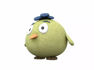 Plush toy bird 3D model