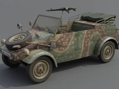 VW type 82 Kubelwagen Low-poly 3D model