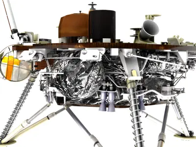 Insight lander Low-poly 3D model