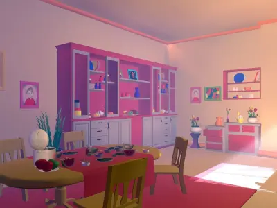 Asset - Cartoons - Kitchen  - 3D model Low-poly 3D model