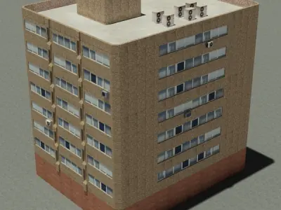 Building apartment - apartment Low-poly 3D model