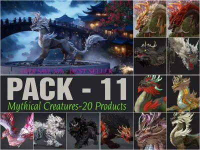 Pack-11 Mythical Creatures 3D model
