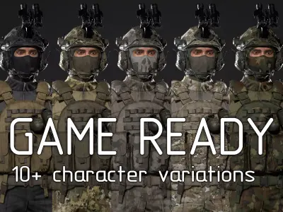 US Soldier GAME READY Low-poly 3D model