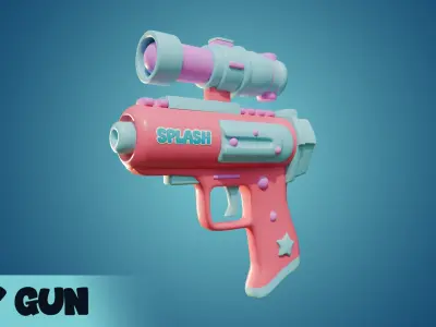Toy Gun Water Gun Low-poly 3D model