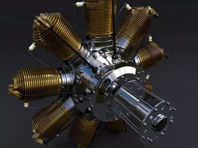 Rotary engine Gnome Monosoupape 3D model