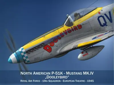 North American P-51K Mustang MK IV - Dooleybird 3D model