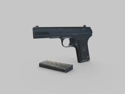 TT Pistol Low-poly PBR Free low-poly 3D model