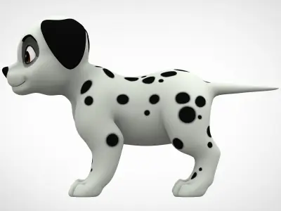 Dalmatian Puppy  Low-poly 3D model
