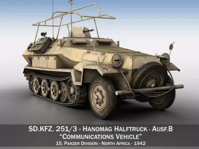 SDKFZ 251 3 - Ausf B - Communications Vehicle - 15PD 3D model