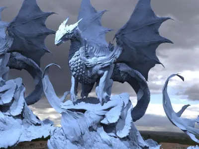 Noble Silver Dragon Lord 3D model