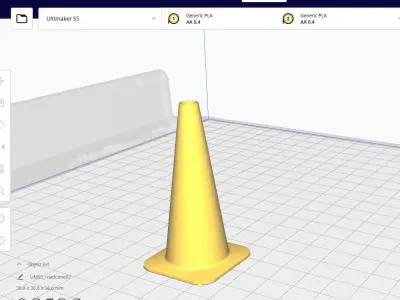 Road Cone M7 - With STL Low-poly 3D model