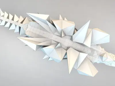 Origami Stegosaurus  Low-poly 3D model