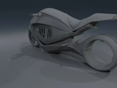 Red Black Gorg Sci fi Bike Free 3D model