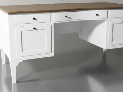 Transitional 5-drawer writting desk 3D model Free 3D model