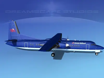 Fokker F-60 British Midland 3D model