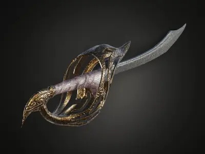 Falchion sword Free low-poly 3D model