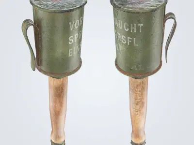 Anti Tank Stick Grenade Low-poly 3D model